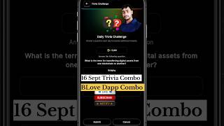 16 Sept Trivia challenge on BLove Dapp | BLove Dapp Trivia combo