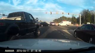 [Dashcam]: You know what they say about lifted trucks...