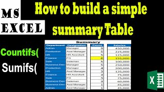 How to build a simple summary table/XL Maza