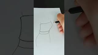 drawing fashion dress-easy drawing figure🦋🧜‍♀️#tutorial #shortvideo #drawing #drawingeasy