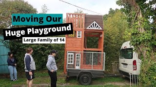 FINALLY MOVING A HUGE PLAYGROUND | Large Family of 14 Daily Vlog