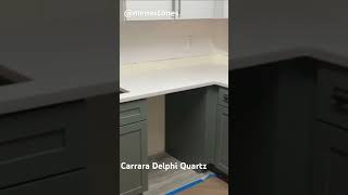 Carrara Delphi from Msi Quartz #kitchencountertops #mena #countertop