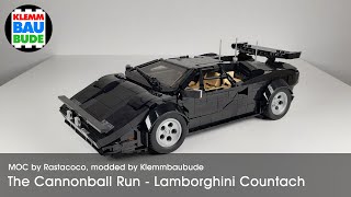 MOC Lamborghini Countach from „Cannonball Run“ – by Rastacoco, modded by Klemmbaubude