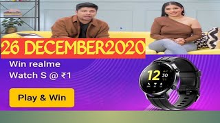 Flipkart Daam Sahi hai Quiz Answers Today 26DECEMBER2020.EP-19.2Winners get Realme watch S.