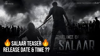 SALAAR - Teaser Release Date 🔥 | Prabhas | Prashant Neel | Salaar Big Updates | Salaar Teaser