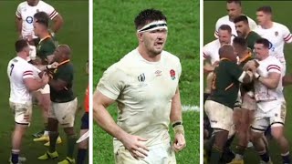 England's Tom Curry charge with South Africa's Mbongeni Mbonambi of racist abuse during semi-final