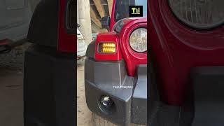 Mahindra Thar double drl with sequential indicator installed. Call us at 7871544555 #thar #tharlover