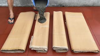 DIY coffee table with cardboard and cement. How to make a simple coffee table and flower pot