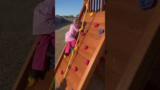 Fearless 2 year old rock climbs #shorts #viral #climbing #toddlers #oaks #oakleigh