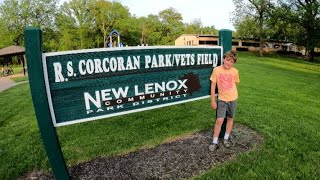 Visiting New Lenox Vets Park for the Playground, Baseball, and Flowers