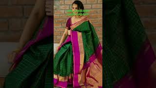 Mesmerising green and pink kanjivaram sarees for Rs.1650