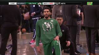 DPOY Marcus Smart showing off his acrobatic abilities pre game doing a flip