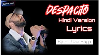 "DESPACITO"(Hindi Version) Lyrics | Dhruvan Moorthy| ft.eeMo | Justin Bieber| |Feelpursongs|