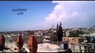 Syria   Assad Warplanes Blitz Bomb Qusair with Explosive Barrel Bombs on Parachutes 5 21 13   Kopya