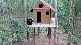 How To Build House On The Heated Bathtub And Water Slide To Swimming Pool In The Forest