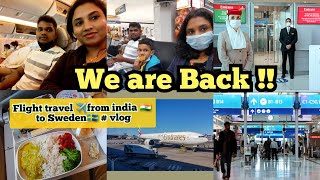 Flying back to Sweden 🇸🇪 l| Flight travel vlog ✈️ from india-sweden with my family|Tamil travel vlog