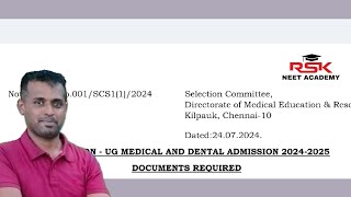 NTA NEET UG 2024 Medical and Dental admission 2024-2025 documents required