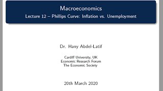 Macroeconomics Lecture 13 Phillips Curve II