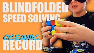 17.39 3x3 blindfolded speedcubing Oceanic Record MO3 | Feat: Tingman in the background ... again...