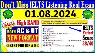 IELTS LISTENING PRACTICE TEST 2024 WITH ANSWERS | 01.08.2024