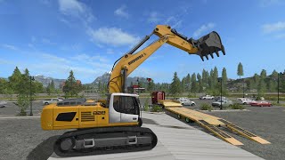 Difficult Excavator Transport | New Construction Vehicle and machine washing | Let's play FS