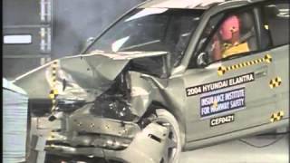 Crash Test2004 Hyundai Elantra moderate overlap test