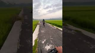 Sepeda pagi #mtb #sawah #Pedesaan #gowes