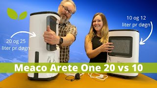 Avfukter Meaco Arete One 10 vs 20 liter pr døgn. Likhet og forskjell på Arete One 20 og Arete One 10