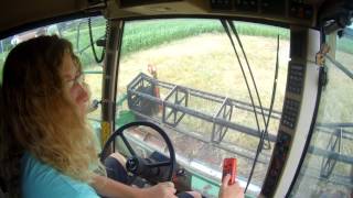 Žně 2017 - John Deere 2064 Hillmaster rape harvest - Driver camera