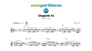 Partitura "Llegaste tú" Jesee y Joy