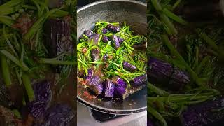 mantap!!!Menu sederhana,tumis kangkung terong ungu#tumiskangkung #tkwtaiwansukses