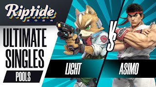 Light (Fox) vs Asimo (Ryu) - Riptide 2024 - Ultimate Singles - R2 Pools