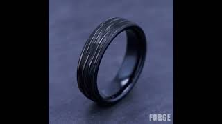 EUCF565743BKT - 6.5mm Men's Black Titanium Ring