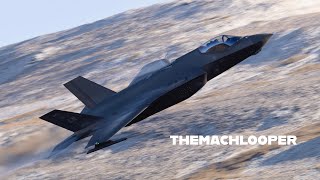 USAF F-35A’S LOW AND FAST AT THE MACH LOOP!