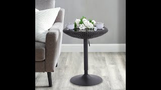 How to Adjust the Height of Our Round Rattan Bar Table with Glass Tabletop?