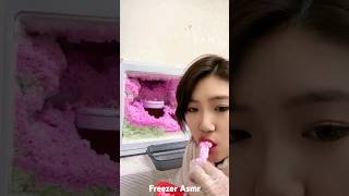 Pink Freezer frost ice eating