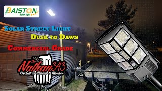 Baiston Solar Street Lights 600W Dusk to Dawn With Motion Sensor