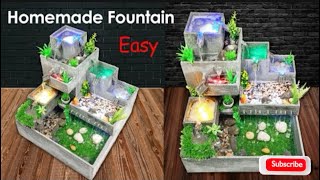 How to make water fountain or waterfall at home for garden