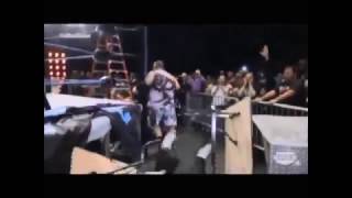 Jeff Hardy misses Bully Ray and goes through table