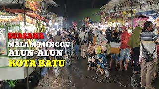 Suasana dan Kondisi Malam Minggu Alun-Alun Kota Batu