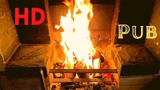 🔥 Fireplace Log Fire in the Pub - Sounds - Ambience - ASMR - Crackling Christmas HD