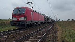 Vectron X4EC-056 z autolawetami mknie w kierunku portów, Pruszcz 20.08.2022r. @bydgoskimikol