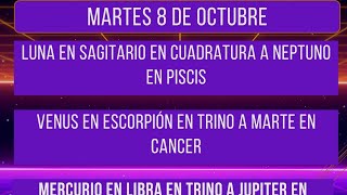 📌📅Martes 8 de Octubre. Venus en trino a Marte. Que nos deparan los astros hoy? 📌📅