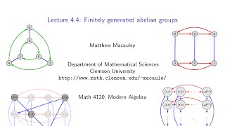 Visual Group Theory, Lecture 4.4: Finitely generated abelian groups