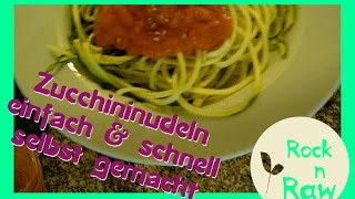 Rezept! Rohe vegane Nudeln in 1min zubereitet! Zucchininudeln!!!