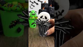 Halloween dirt cups #halloween #halloweenparty #nightmarebeforechristmas #jackskellington #dessert