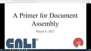 A Primer for Document Assembly (March 2021 A2J Author New User Webinar)