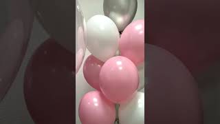 Подарок на День рождения девочке "Дочке" - розовые воздушные шары - Pink helium balloons for a girl