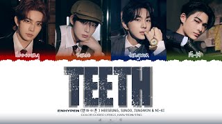 ENHYPEN (엔하이픈) HEESEUNG, SUNOO, JUNGWON & NI-KI - 'TEETH ' Lyrics (Color Coded Lyrics)