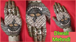 Very Easy💕Diwali Special Mehndi Design/Diwali Theme Mehndi design/Diwali Diya Mehndi #diwalimehndi